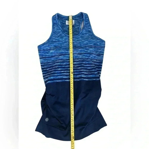 Athleta Finish Fast Racerback Tank Top Blue Stretch Style - Picture 3 of 6